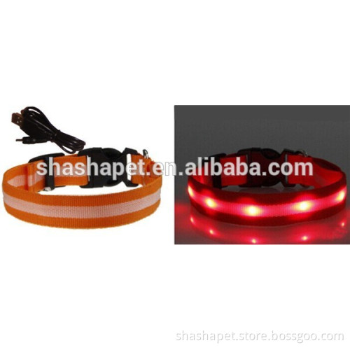 Christmas led dog collars 6pcs Super LED Light USB Rechargeable electric led dog collar